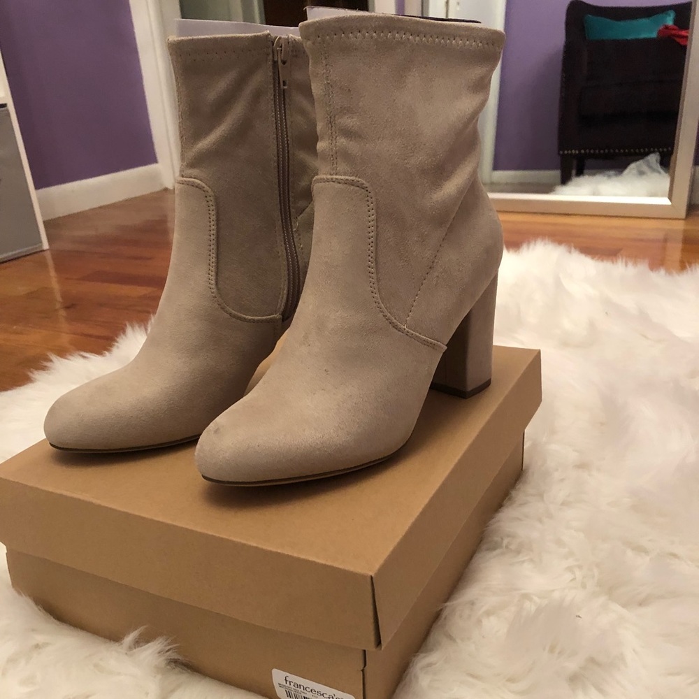 Francescas nude suede bootie